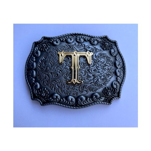 Initial T Letter T Belt Buckle - Picture 1 of 8
